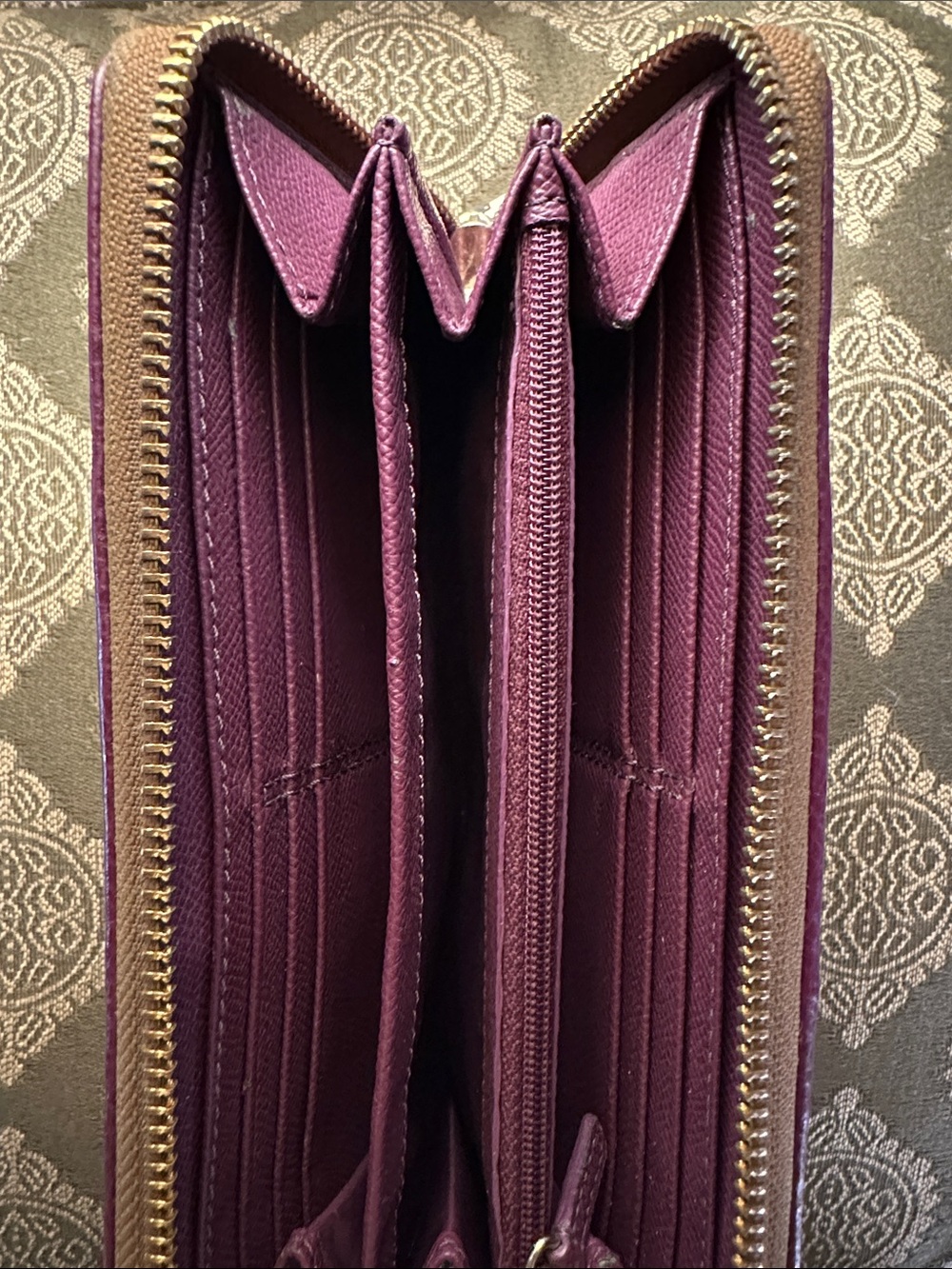 Coach Brown Signature Wallet with Purple Leather Band - Picture 3 of 4